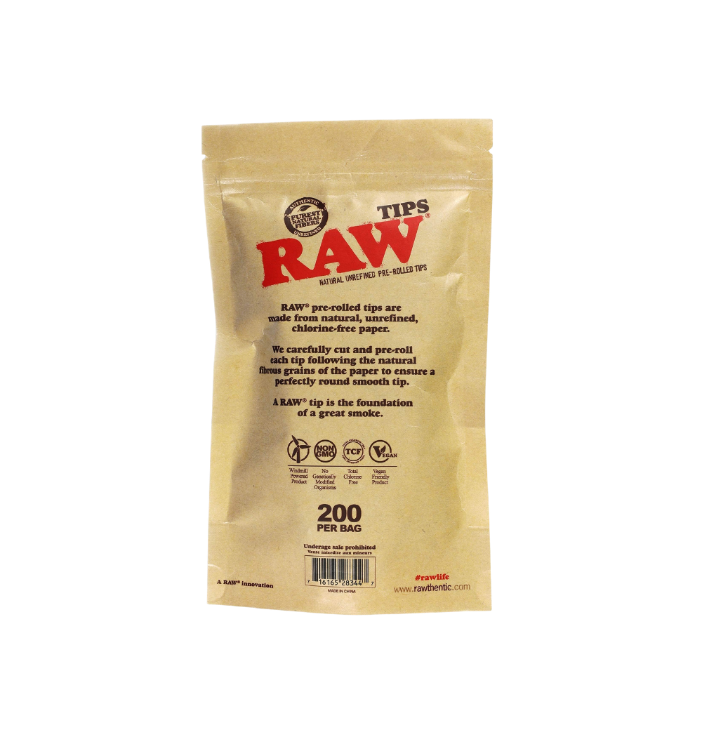 RAW Tips Pre-Rolled 200 Bag