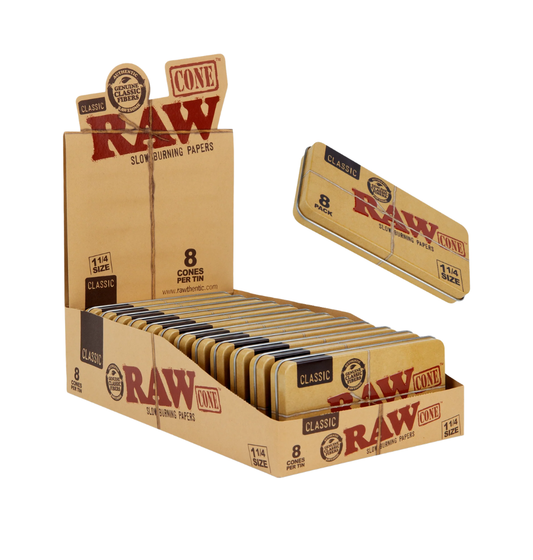 RAW Classic 1¼ Pre-Rolled Cones – 8 Cone Pack