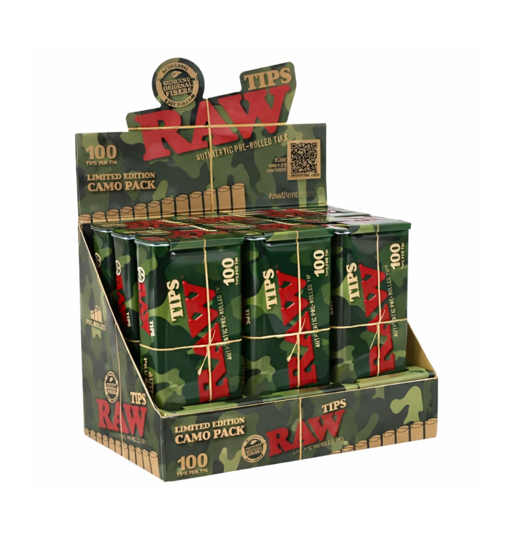 RAW Pre- Rolled Camo Tip Tin (Limited Edition)