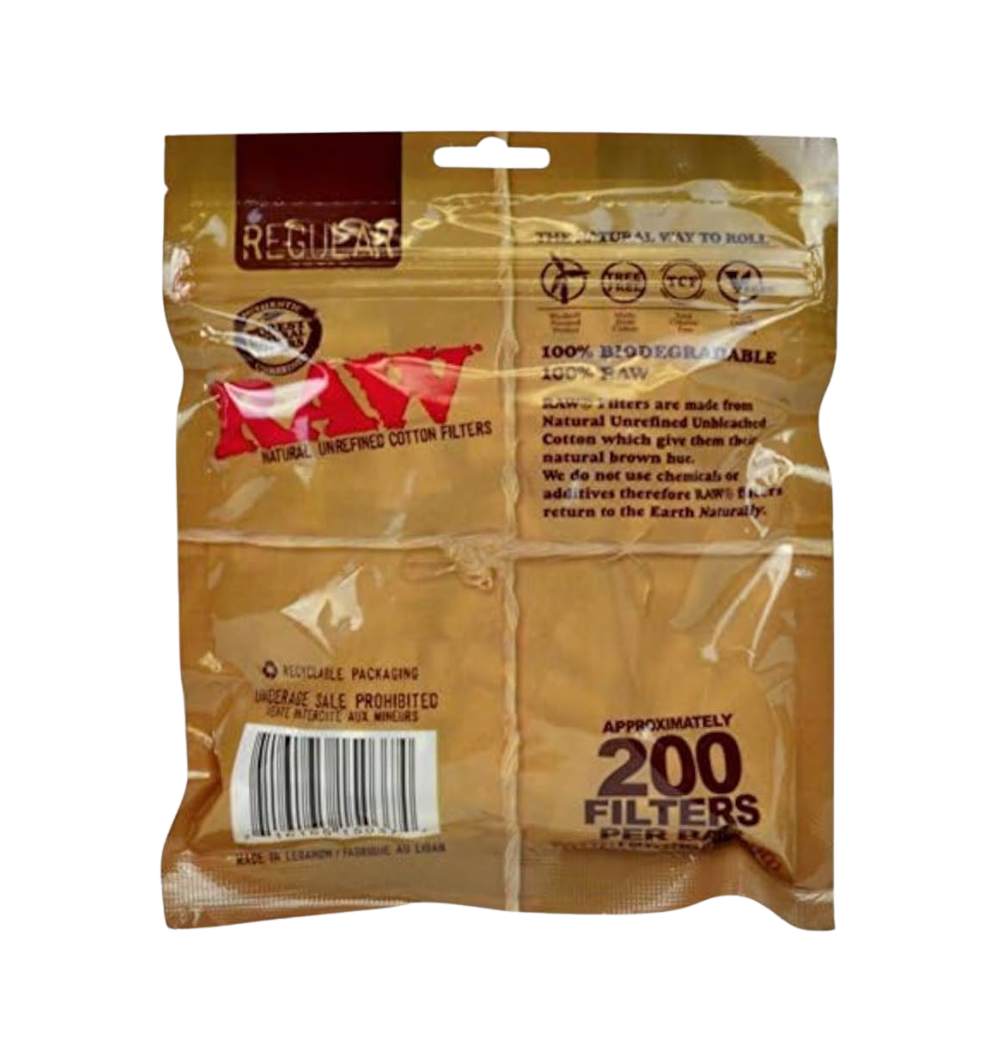RAW Cotton Filters Natural Unrefined – Regular Size