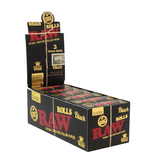 RAW Black King Size Wide Paper Roll – 3 Meters