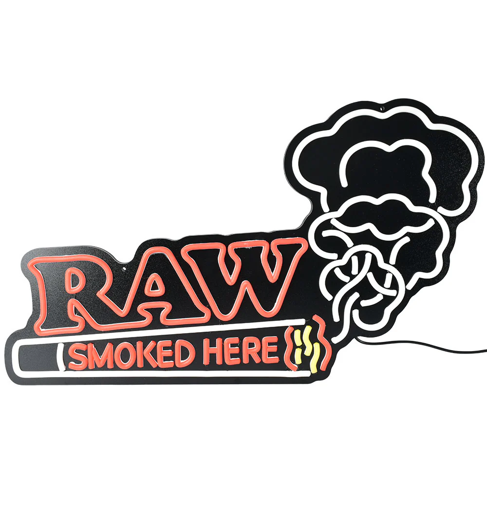 RAW Smoked Here LED Sign