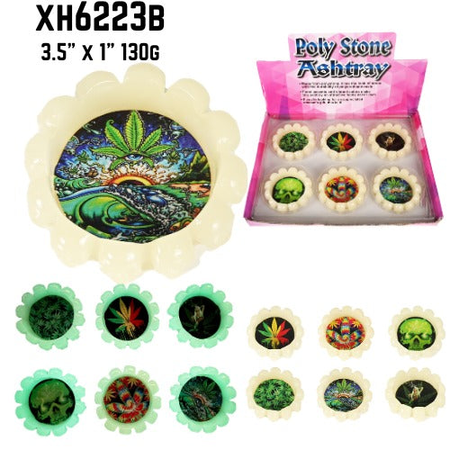 Nature Vibes Poly Stone Ashtray Glow in dark XH6223B