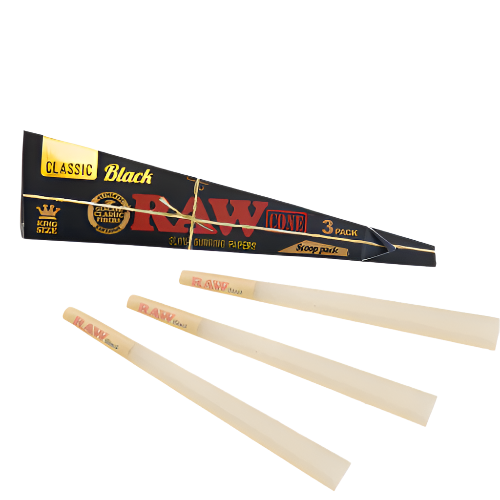 RAW Black Scoop Pack Cones (Limited Edition)
