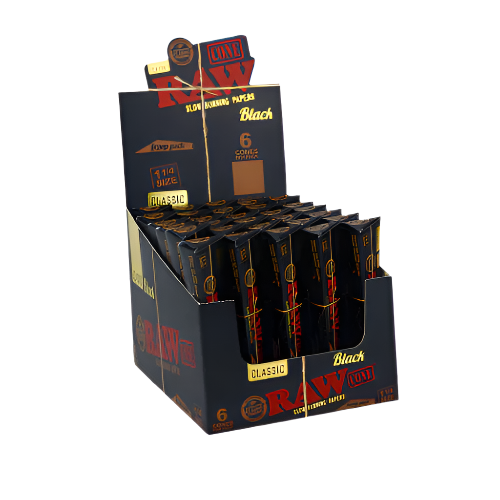 RAW Black Scoop Pack Cones (Limited Edition)