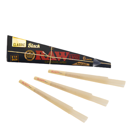 RAW Black Scoop Pack Cones (Limited Edition)