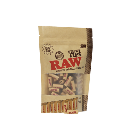 RAW Sticky Tips – Authentic Gummed Tips Pre-Rolled  (100 Count)