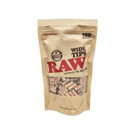 RAW Wide Pre-Rolled Tips 180 Bag