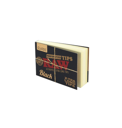 RAW Classic Perforated Tips Black - Extra Long