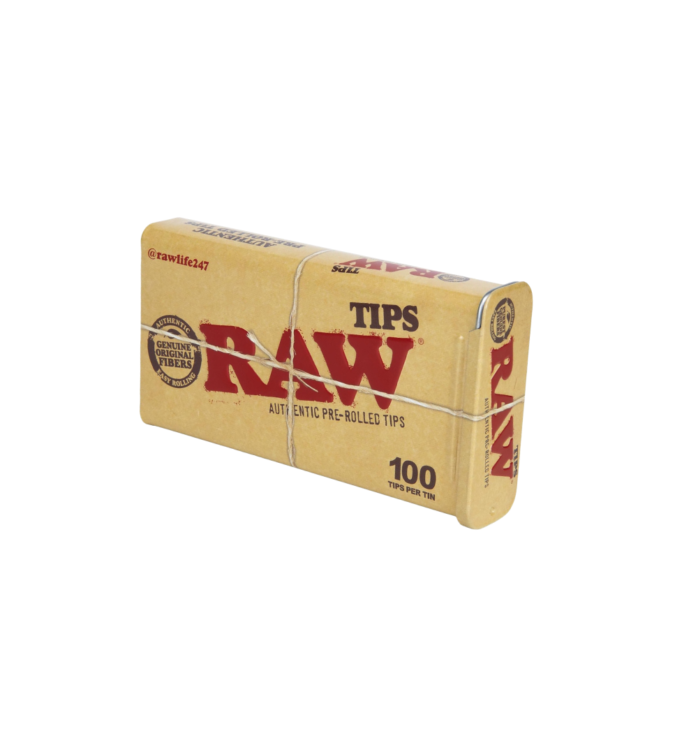 RAW 100ct Pre Rolled Tips in Tin Box