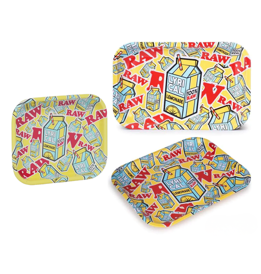 RAW x Lyrical Lemonade Logo Collage Rolling Tray – Multiple Sizes