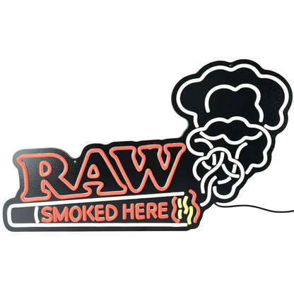 RAW Smoked Here LED Sign