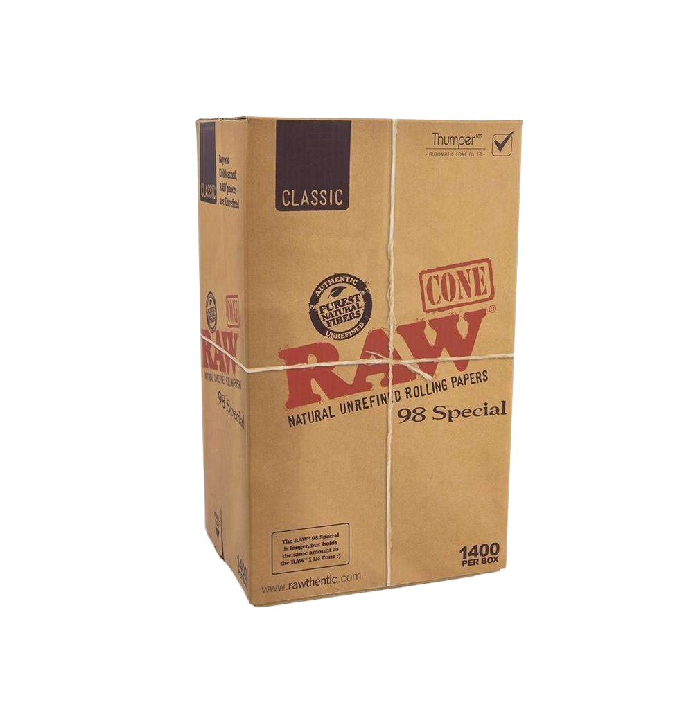 RAW Classic 98 Special Pre-Rolled Cones – 1400 Count Box