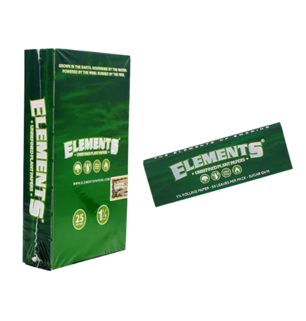 Elements Green 1¼ Size Rolling Papers