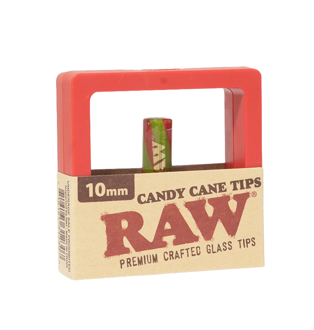 RAW Candy Cane Tips - Premium Crafted Glass Filter Tips (10mm & 12mm)
