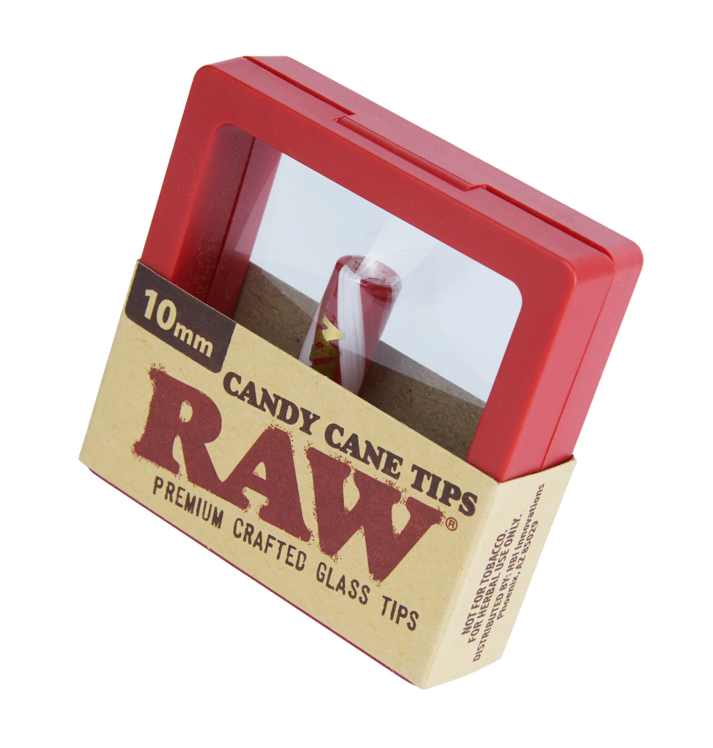 RAW Candy Cane Tips - Premium Crafted Glass Filter Tips (10mm & 12mm)