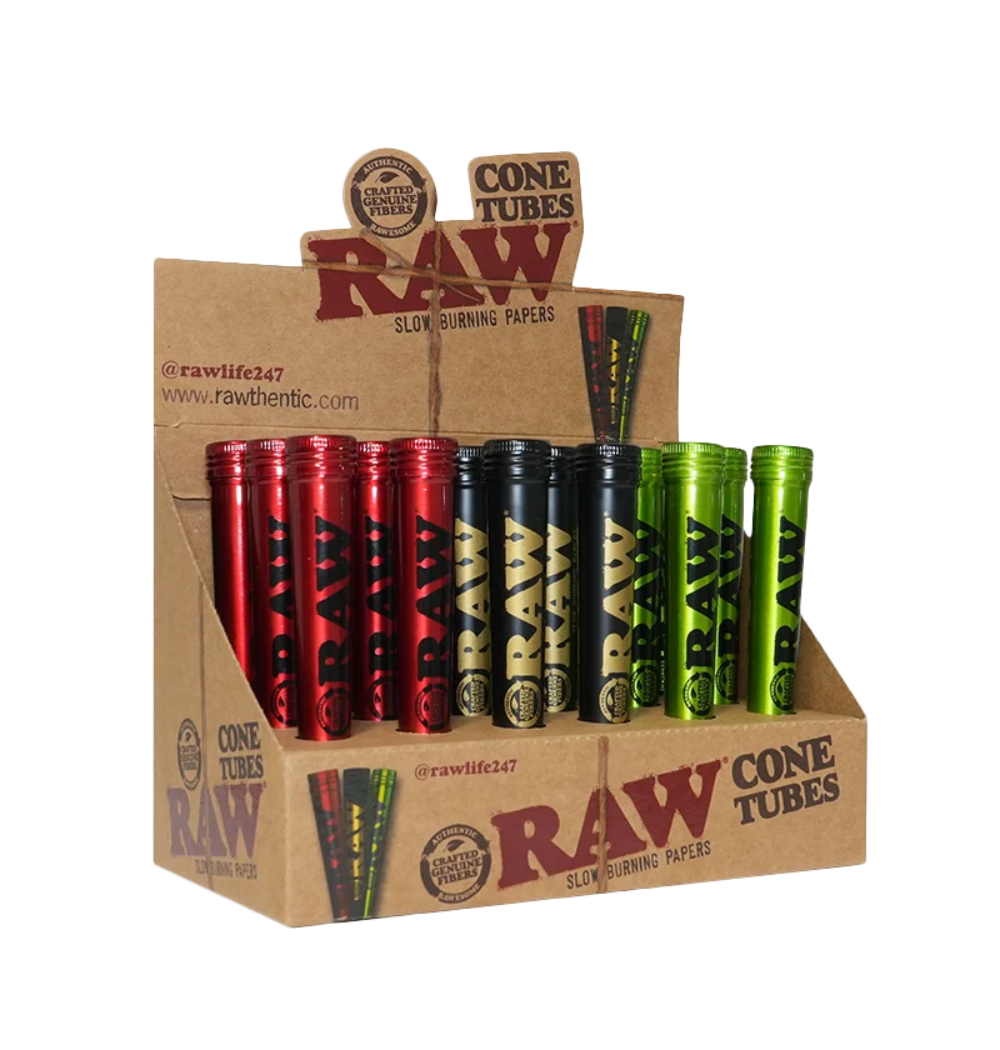 RAW Cone Tubes - Assorted Colors (Red, Black & Green)
