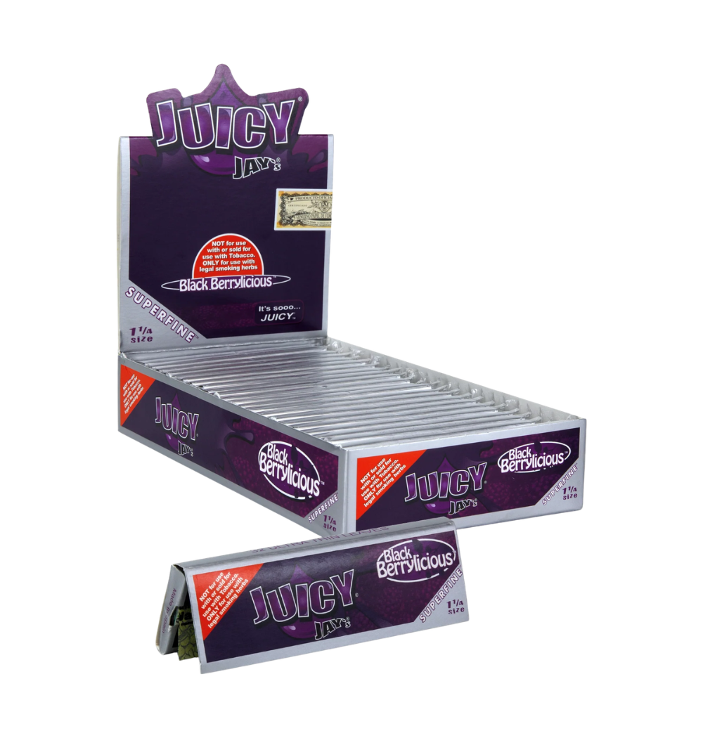 Juicy Jay’s Super Fine Rolling Papers – Black Berrylicious – 1 1/4