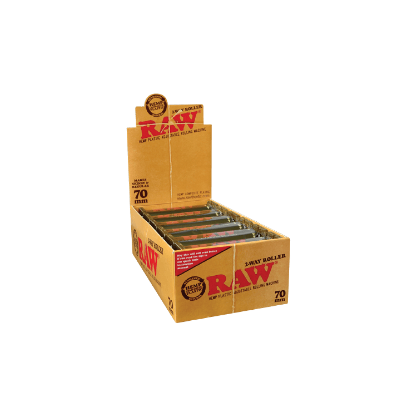 RAW 2-Way Hemp Plastic Roller (70 MM)