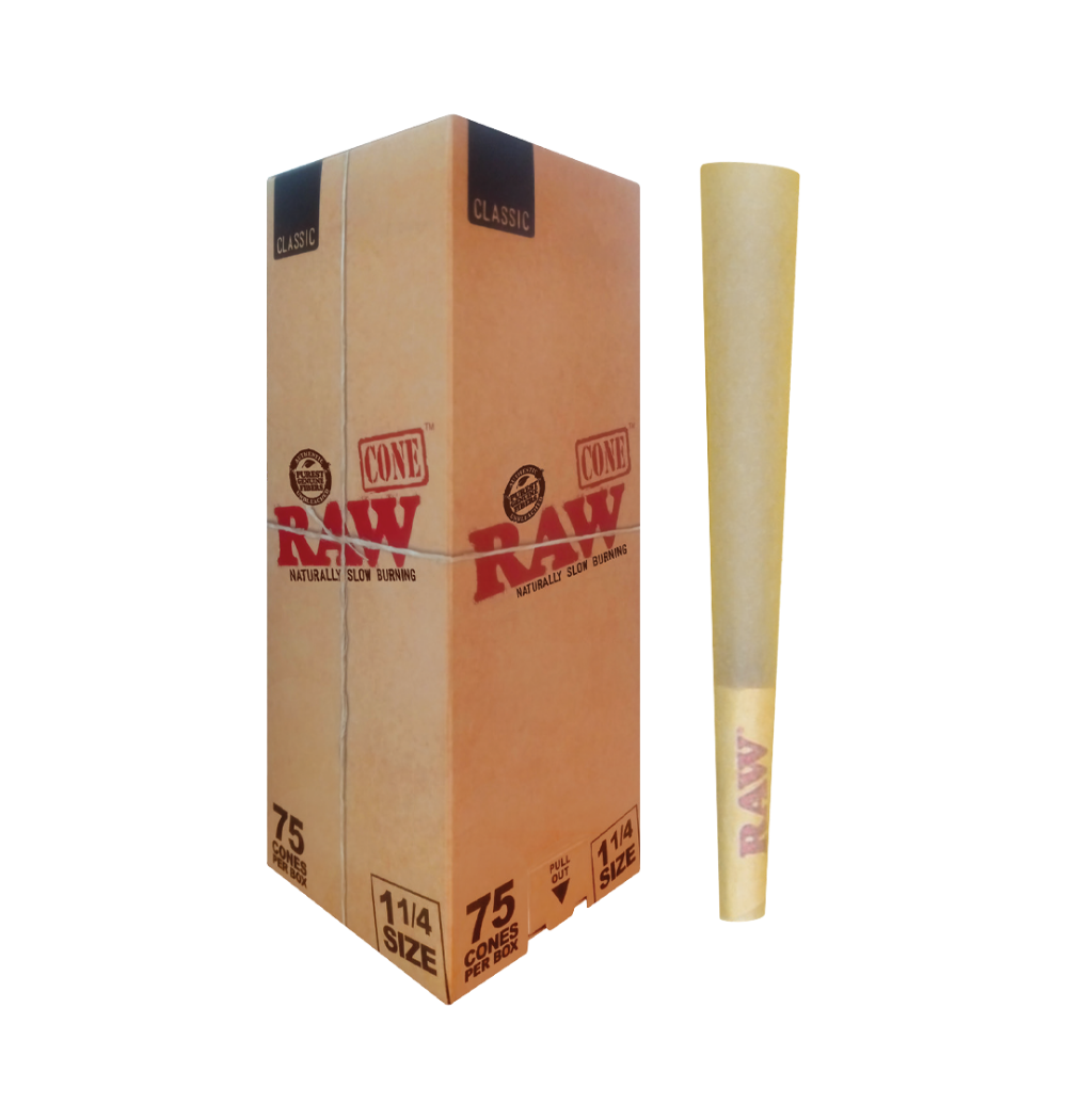 RAW Classic Smoking Cones – 75 Count Box