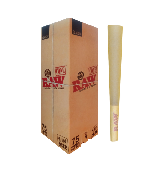 RAW Classic Smoking Cones – 75 Count Box