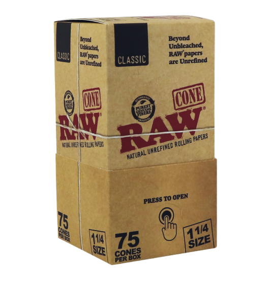 RAW Classic Smoking Cones – 75 Count Box