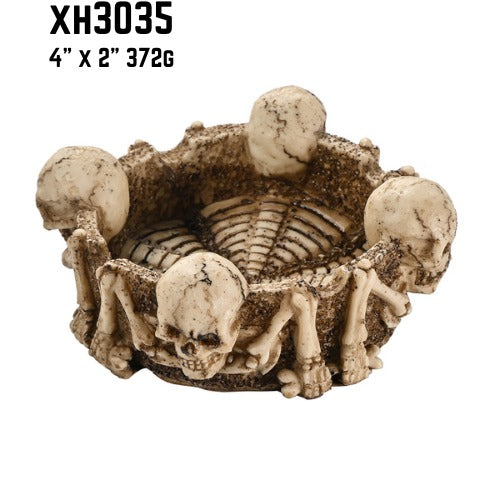 Skull Ring Poly Stone Ashtray XH3035