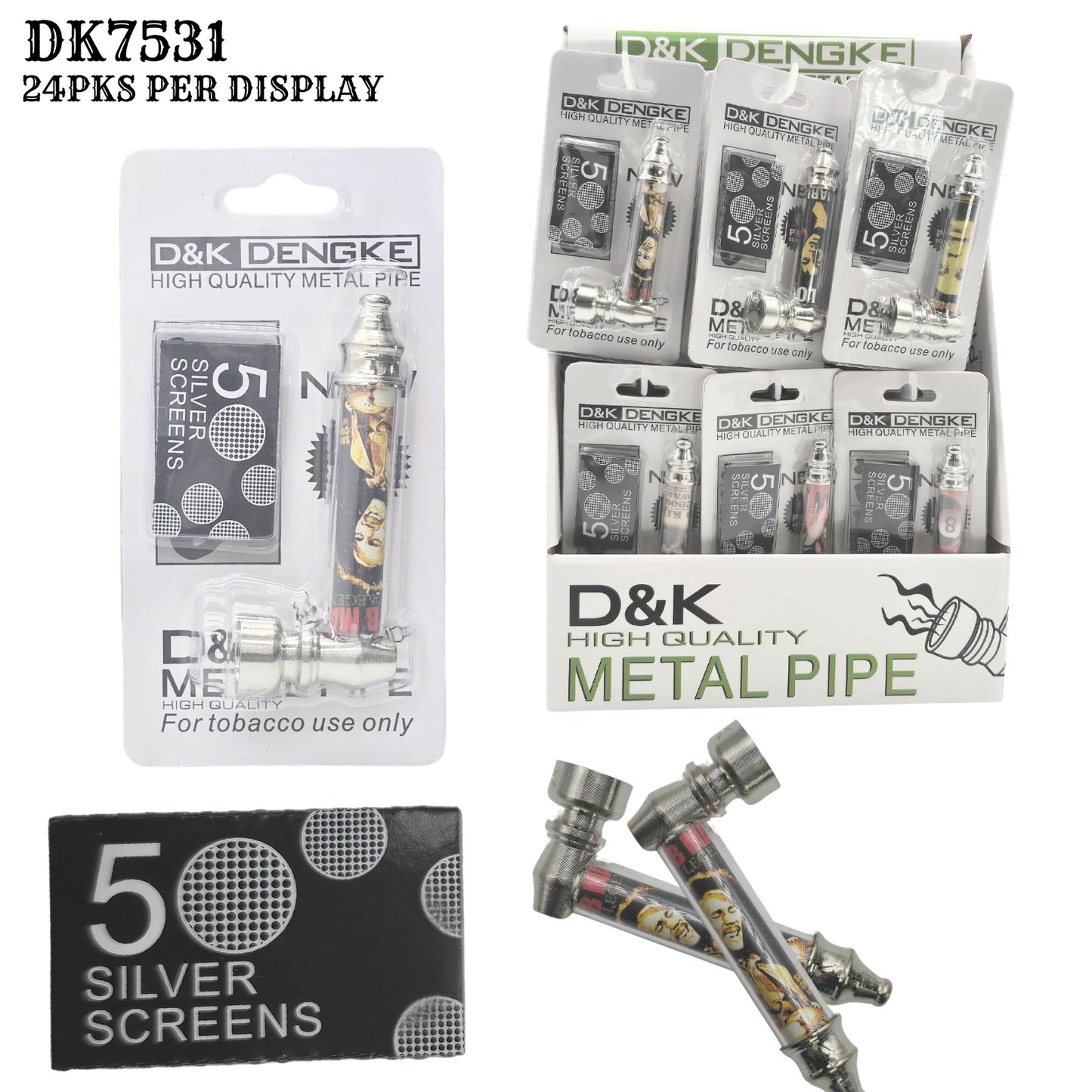 Diamond cut Bob Marley Metal Pipe DK7531