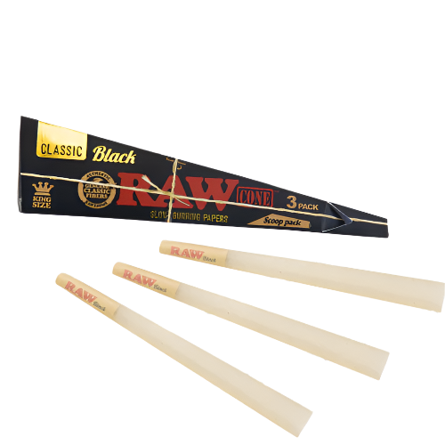 RAW Black Scoop Pack Cones (Limited Edition)